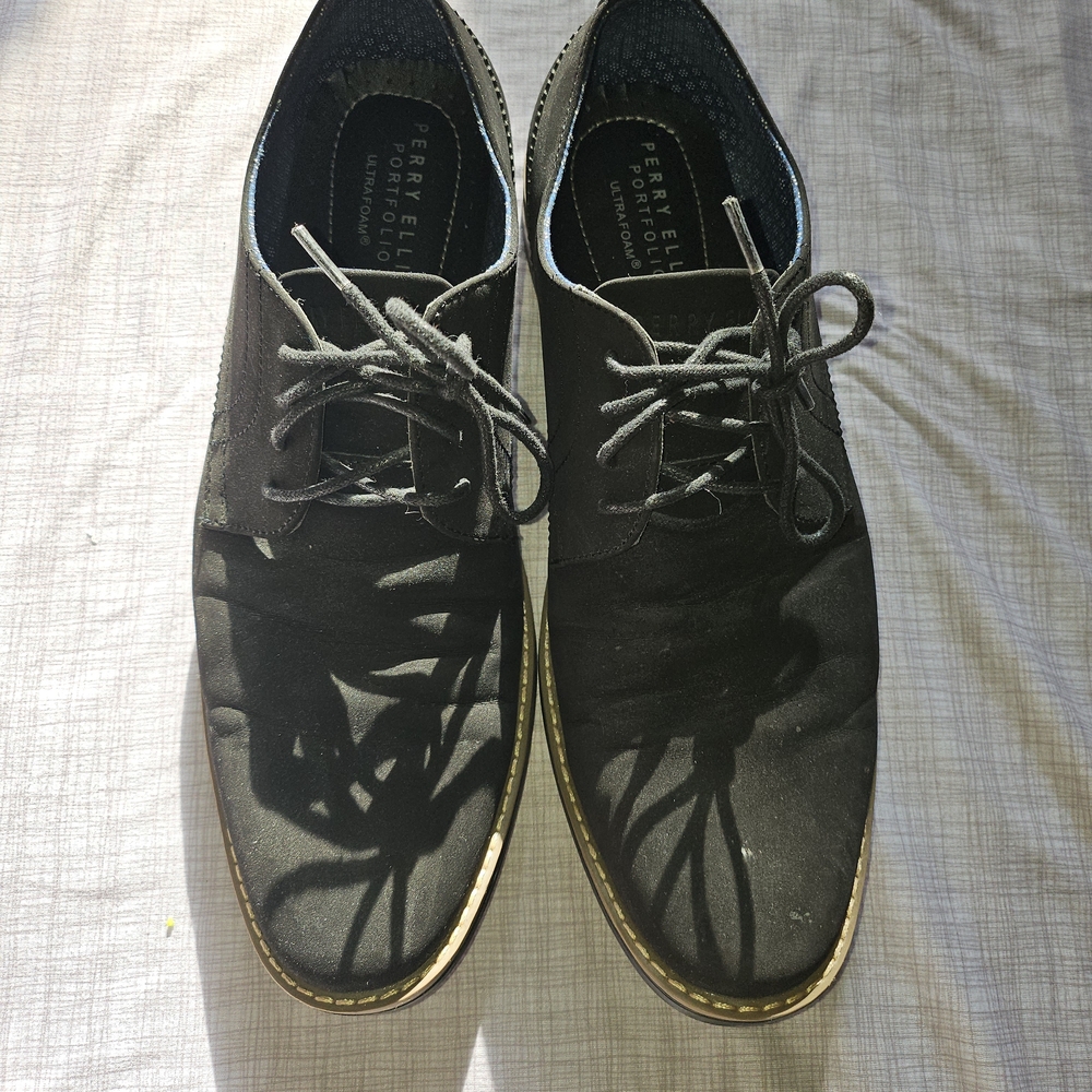Perry Ellis Men's Black Derby Shoes